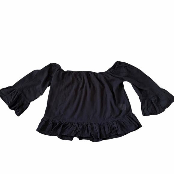 BCBGMAXAZRIA Women's Off the Shoulder Tops Lot of Two M Blue Black OfficeWear - Picture 5 of 13